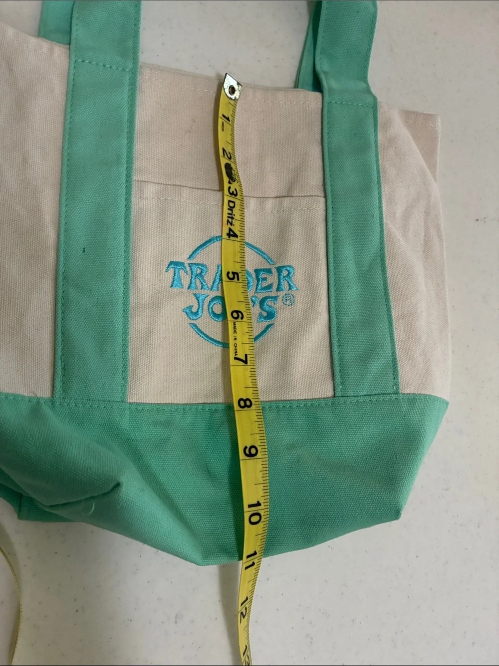 Trader Joe’s Mini Pastel Mint Green Canvas Tote Bag
